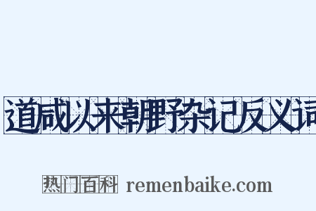 道咸以来朝野杂记反义词是什么意思的图片